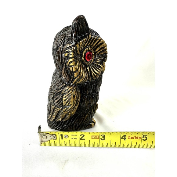 Vintage Chalkware Owl Bank Magical Moody Kitsch Woodland Animal Decor READY - Picture 10 of 10